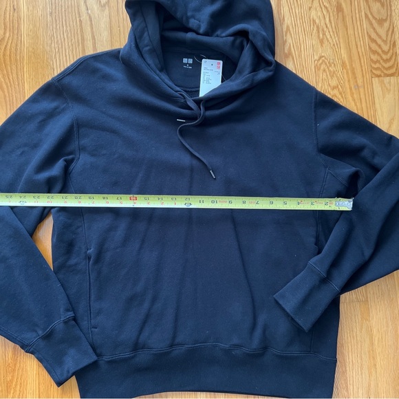 Uniqlo Mens Black Cotton Long Sleeve Pullover Hoodie medium - Picture 4 of 6
